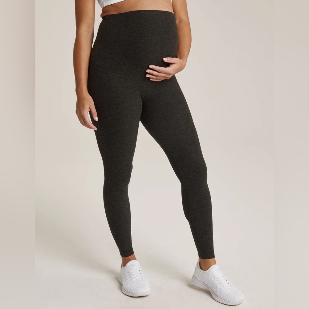 Spacedye Love the Bump Midi Maternity Legging / Darkest Night (Black) / Size L